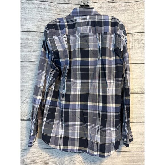 Hyden Yoo Mens Plaid Blue Button down Size L - Picture 2 of 3